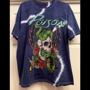 Poison Band Tee shirt. Blue Tie dye.